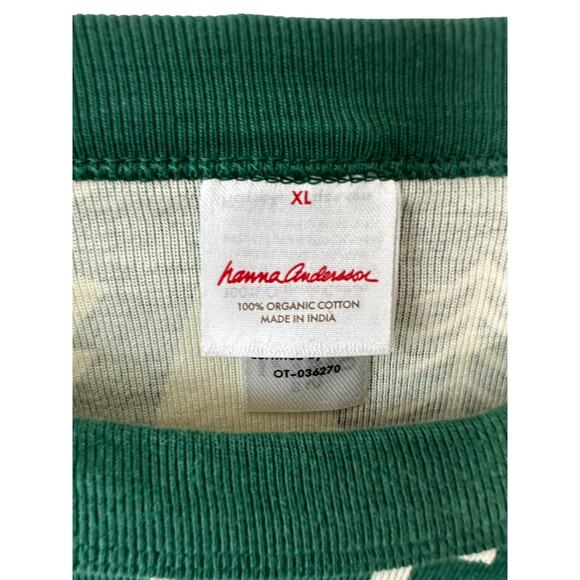 Hanna Andersson Green & White Christmas Tree Print Pajama Shirt  XL New - Picture 4 of 5